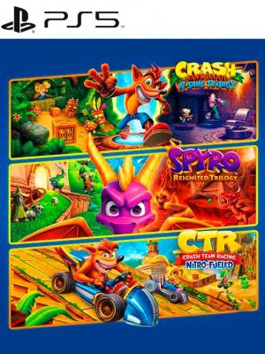 7 JUEGOS EN 1 Crash Bandicoot N. Sane Trilogy mas Spyro Reignited Trilogy mas  Crash Team Racing Nitro-Fueled PS5