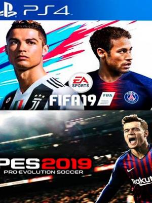 2 juegos en 1 PES 2019 mas FIFA 2019 PS4